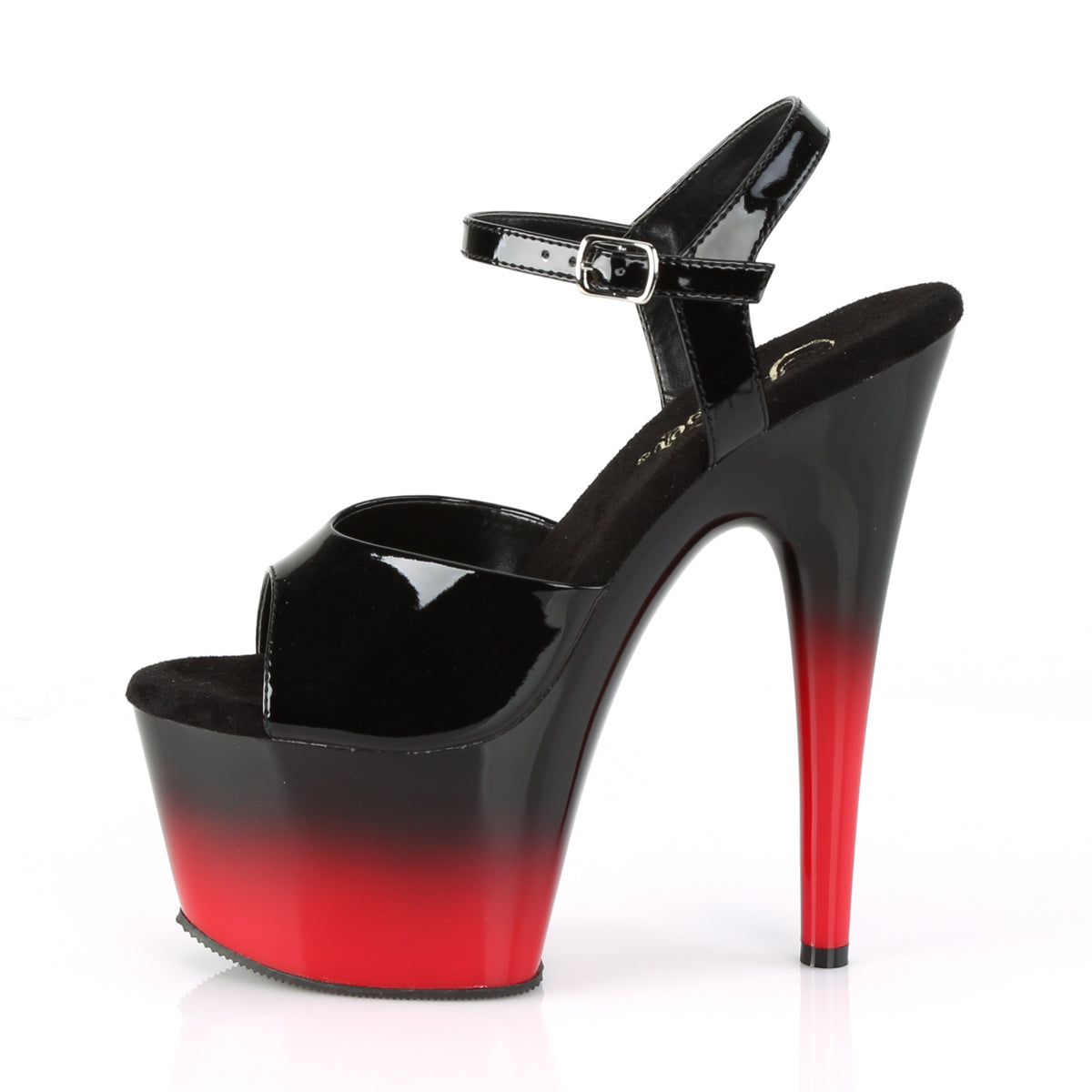 ADORE-709BR-H Pleaser Black Patent-Red Platform Shoes [Exotic Dance Shoes]