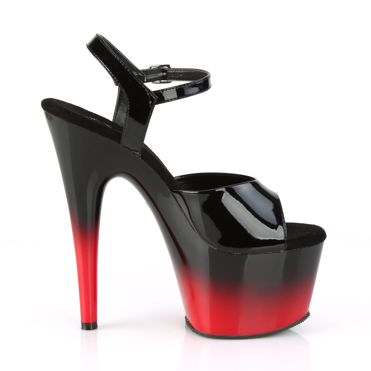 ADORE-709BR-H Pleaser Black Patent-Red Platform Shoes [Exotic Dance Shoes]