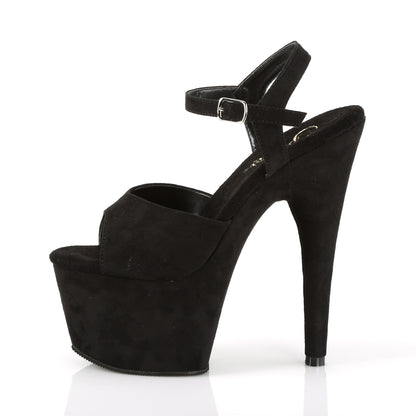 ADORE-709FS Pleaser Black Faux Suede Sexy Platform Shoes (Pole Dancing Heels)