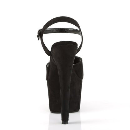 ADORE-709FS Pleaser Black Faux Suede Sexy Platform Shoes (Pole Dancing Heels)