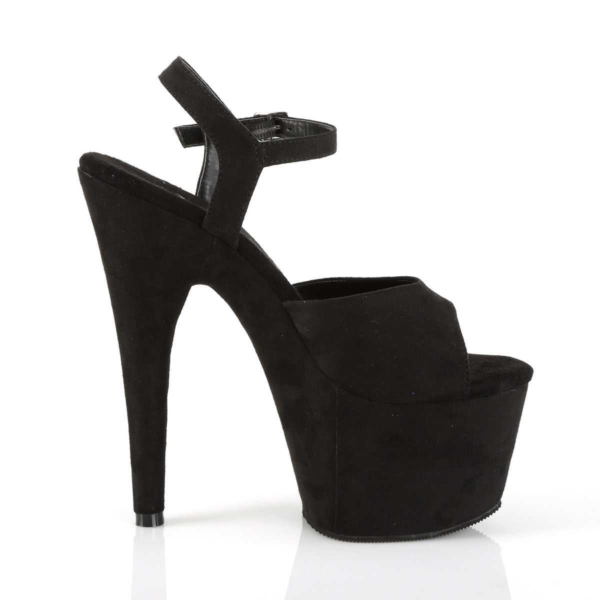 ADORE-709FS Pleaser Black Faux Suede/Black Faux Suede Platform Shoes [Exotic Dance Shoes]