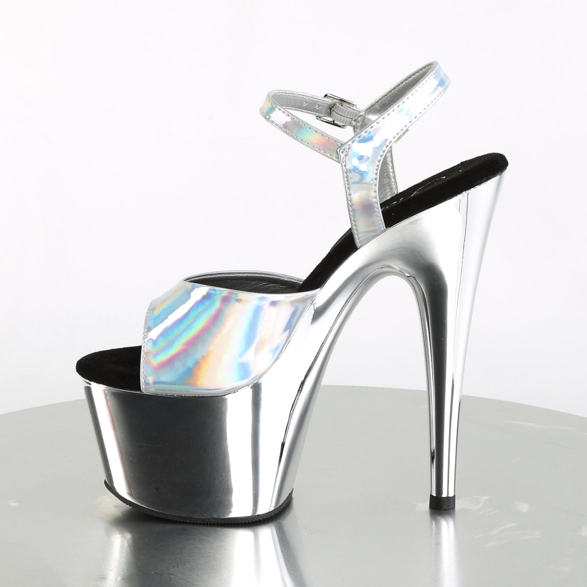 ADORE-709HGCH Pleaser Silver Hologram/Silver Chrome Platform Shoes [Exotic Dance Shoes]