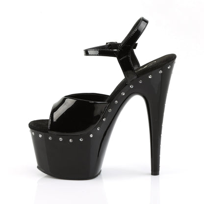 ADORE-709LS Pleaser Black Sexy Platform Shoes (Pole Dancing Heels)