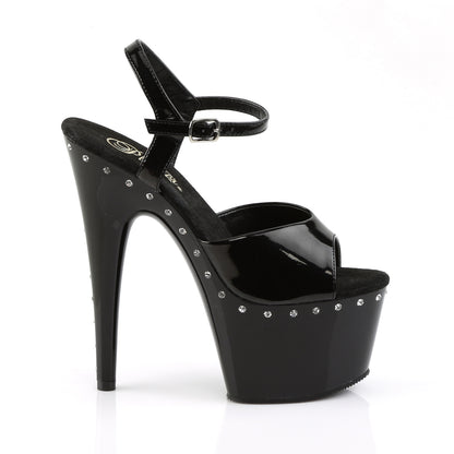 ADORE-709LS Pleaser Black Sexy Platform Shoes (Pole Dancing Heels)