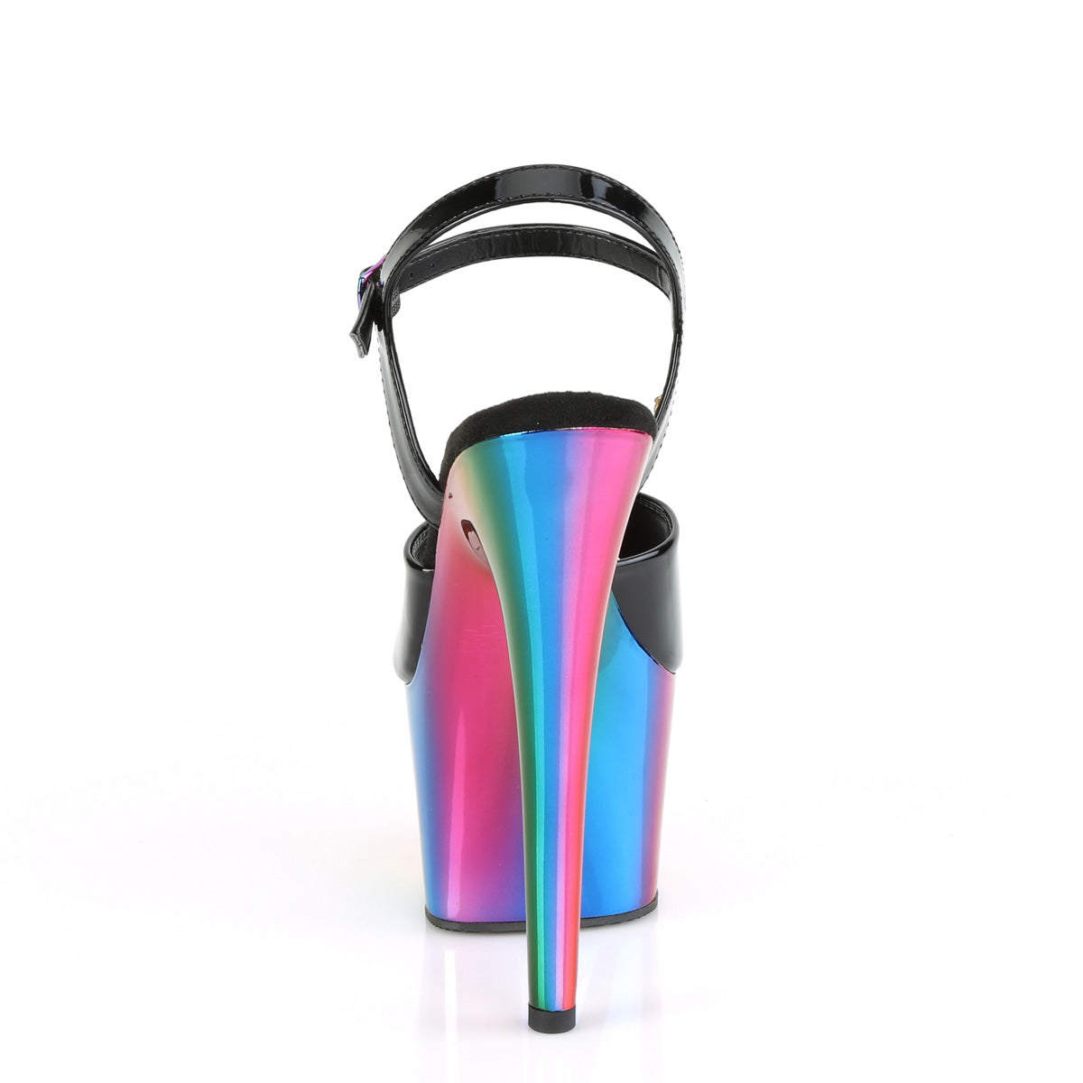 ADORE-709RC Pleaser Black Patent/Rainbow Chrome Platform Shoes [Exotic Dance Shoes]