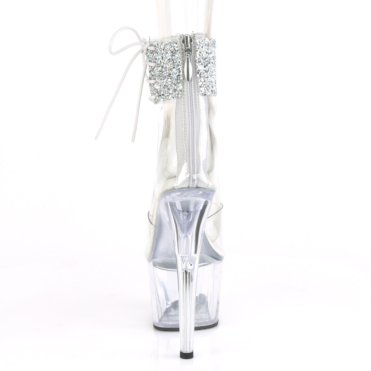 ADORE-724RS-02 Pleaser Clear-Silver Rhinestones/Clear Platform Shoes [Exotic Dance Shoes]