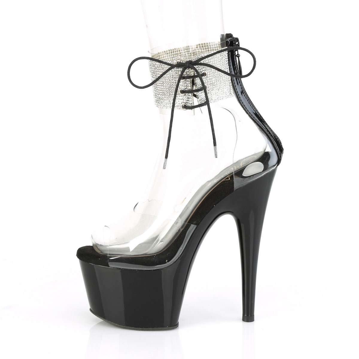 ADORE-724RS Pleaser Clear/Black Platform Shoes [Exotic Dance Shoes]