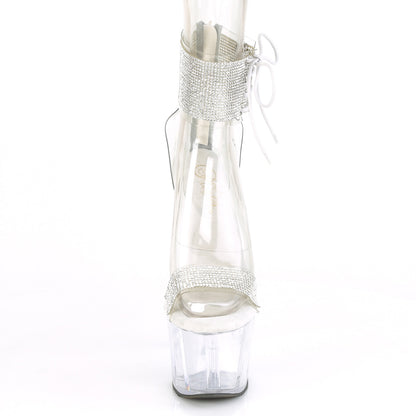 ADORE-727RS Pleaser Clear/Silver Sexy Platform Shoes (Pole Dancing Heels)