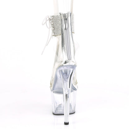 ADORE-727RS Pleaser Clear/Silver Sexy Platform Shoes (Pole Dancing Heels)