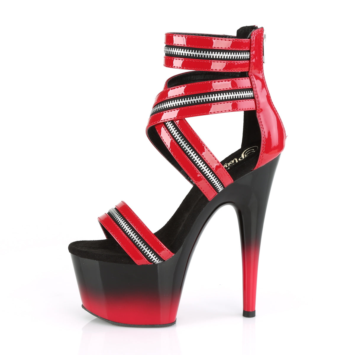 ADORE-766 Pleaser Red Patent/Black-Red Platform Shoes [Exotic Dance Shoes]