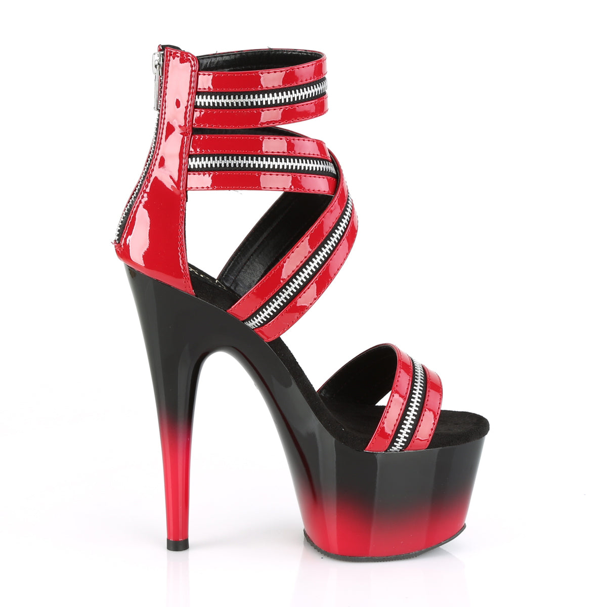 ADORE-766 Pleaser Red Patent/Black-Red Platform Shoes [Exotic Dance Shoes]