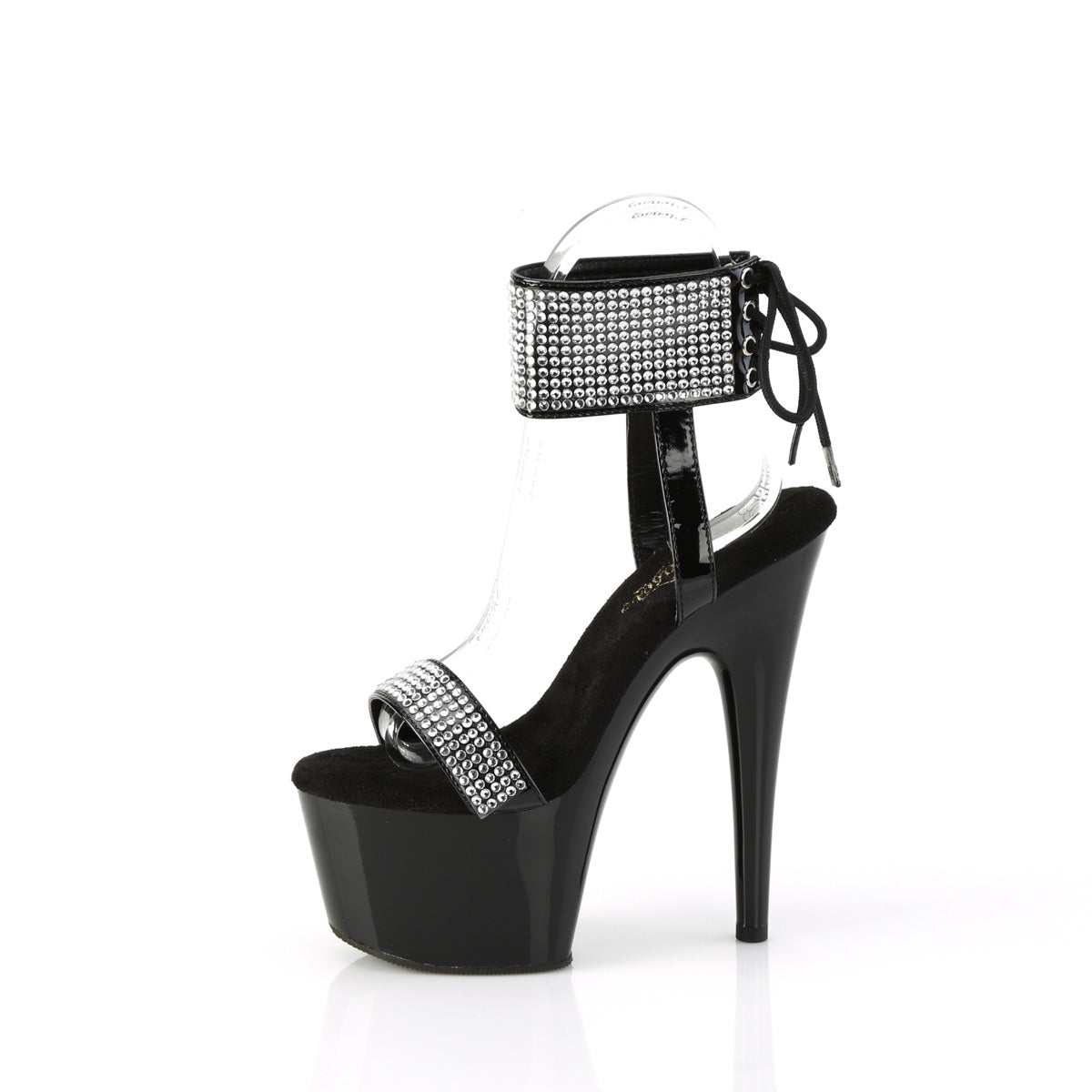 ADORE-770 Pleaser Black Patent-Rhinestones/Black Platform Shoes [Exotic Dance Shoes]