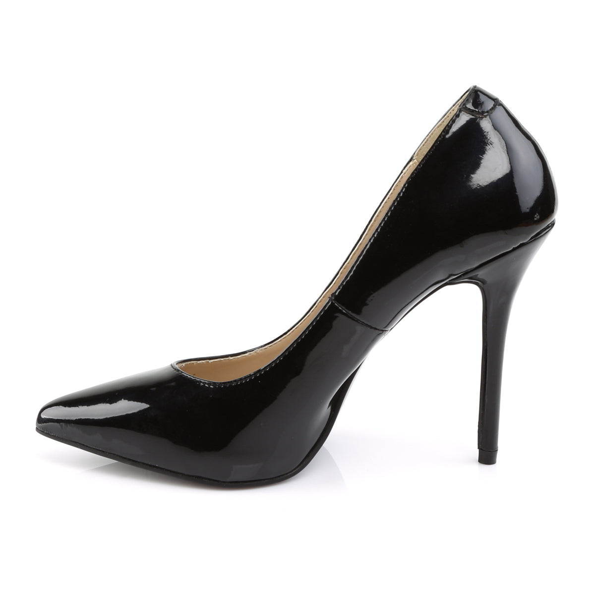 AMUSE-20 Pleaser Black Patent Single Sole Shoes [Sexy Shoes]