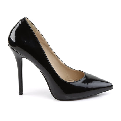 AMUSE-20 Pleaser Black Patent Sexy Single Sole Shoes (Fetish Footwear)