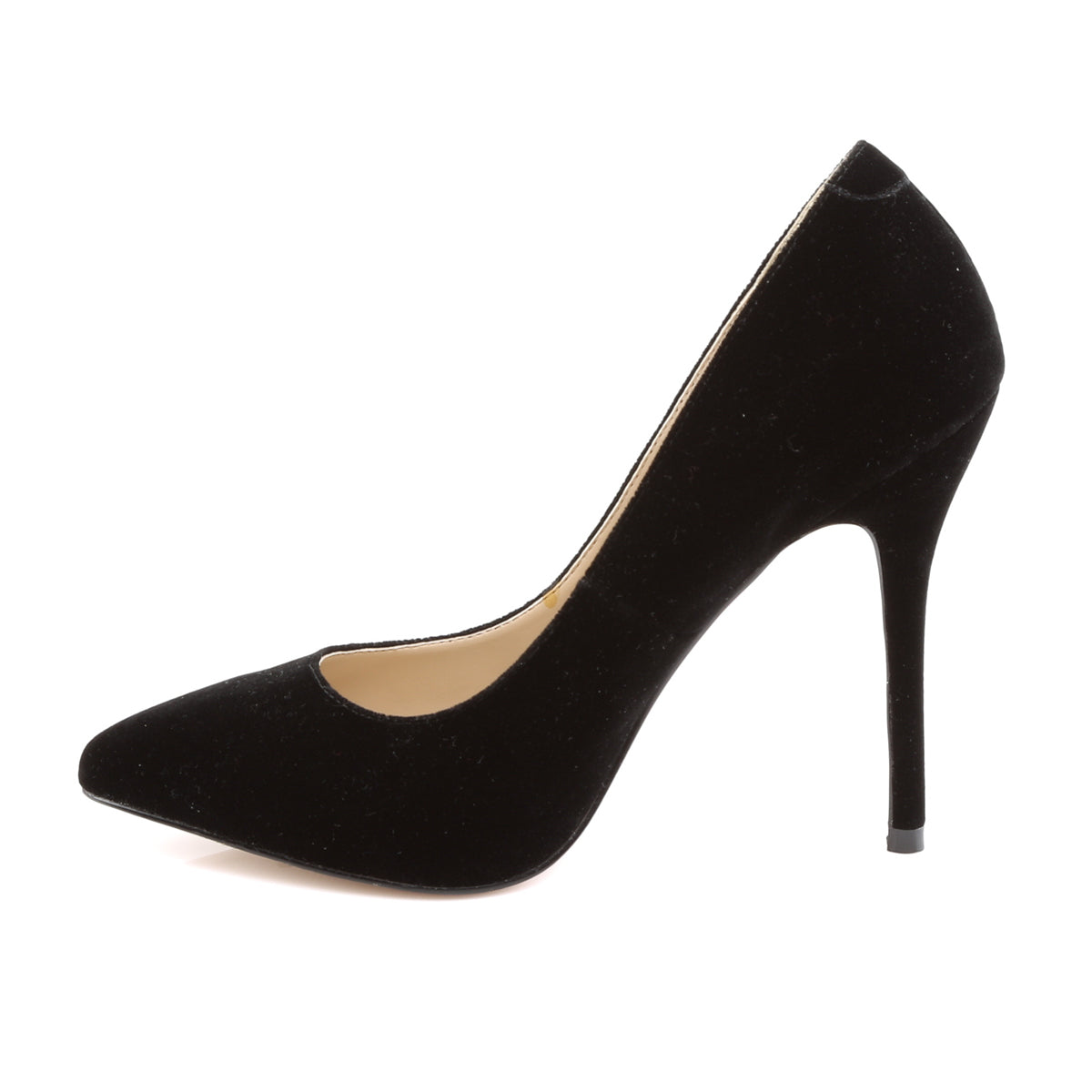 AMUSE-20 Pleaser Black Velvet Single Sole Shoes [Sexy Shoes]