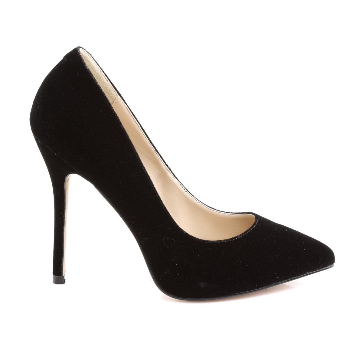 AMUSE-20 Pleaser Black Velvet Single Sole Shoes [Sexy Shoes]