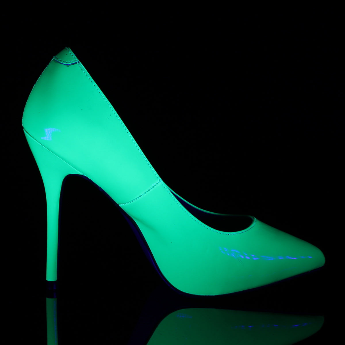 AMUSE-20 Pleaser Neon Green Patent Single Sole Shoes [Sexy Shoes]