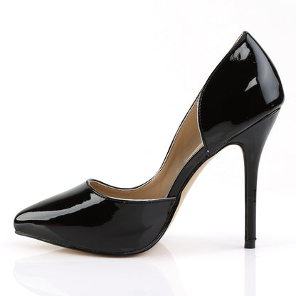 AMUSE-22 Pleaser Black Patent Sexy Single Sole Shoes (Fetish Footwear)