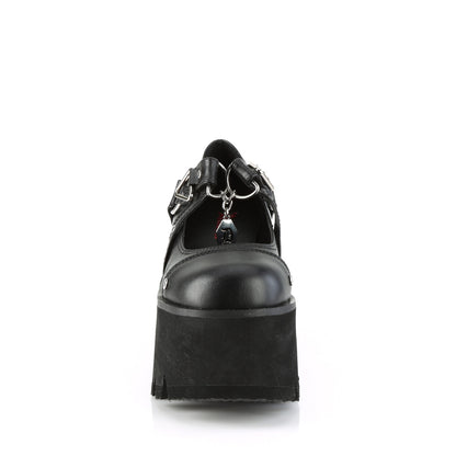ASHES-33 DemoniaCult Black Vegan Leather Sexy Women's Heels & Platform Shoes (Alternative Footwear)