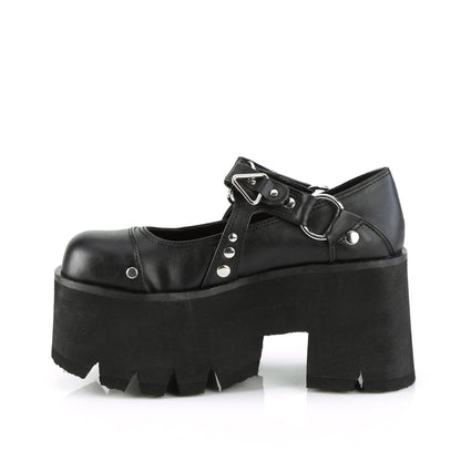 ASHES-33 DemoniaCult Black Vegan Leather Sexy Women's Heels & Platform Shoes (Alternative Footwear)