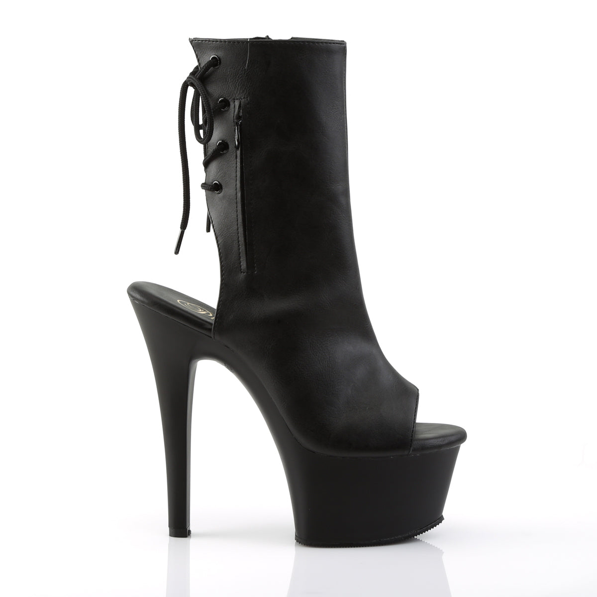 ASPIRE-1018 Pleaser Black Faux Leather/Black Matte Platform Shoes [Exotic Dance Boots]