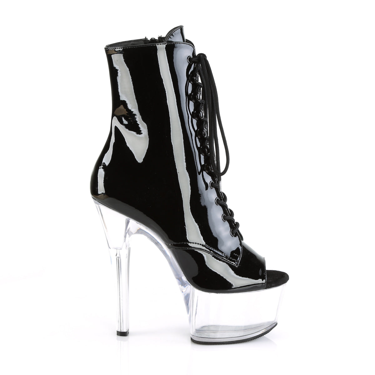 ASPIRE-1021 Pleaser Black Patent/Clear Platform Shoes [Exotic Dance Boots]
