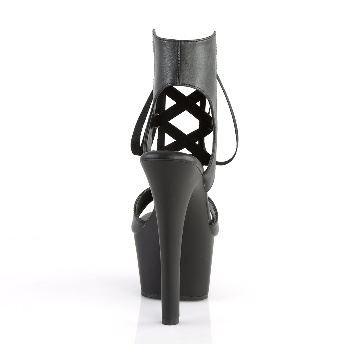 ASPIRE-600-14 Pleaser Black Faux Leather/Black Matte Platform Shoes [Exotic Dance Shoes]