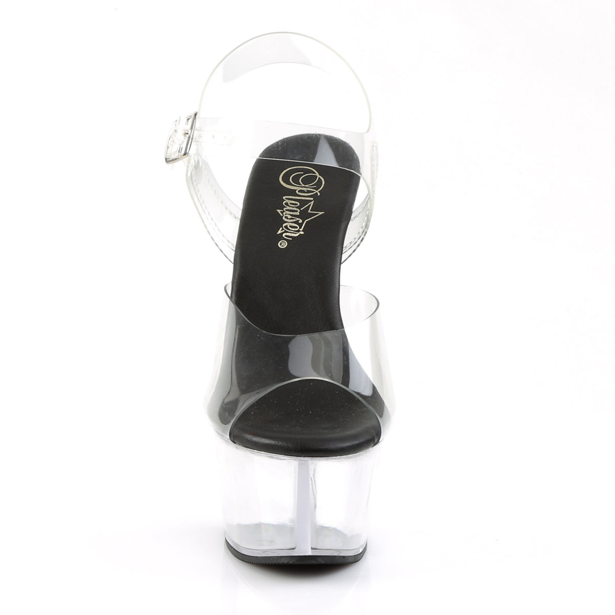 ASPIRE-608 Pleaser Clear-Black/Clear Platform Shoes [Exotic Dance Shoes]