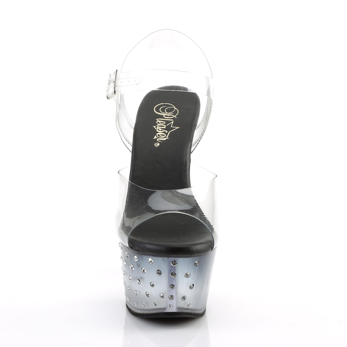 ASPIRE-608STD Pleaser Clear/Black-Clear Platform Shoes [Exotic Dance Shoes]