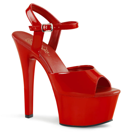 ASPIRE-609 Strippers Heels Pleaser Platforms (Exotic Dancing) Red Pat/Red