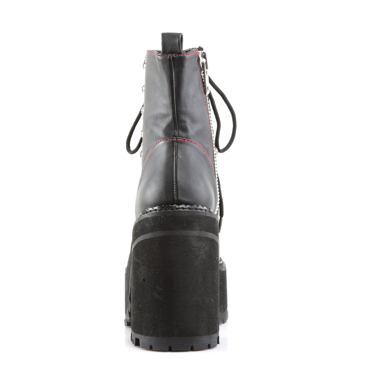 ASSAULT-100 Demonia Black Vegan Leather Women's Ankle Boots [Demonia Cult Alternative Footwear]