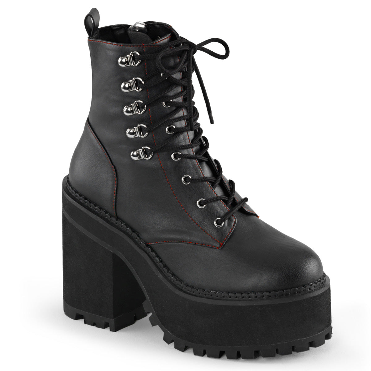 ASSAULT-100 Alternative Footwear Demonia Women's Ankle Boots Blk Vegan Leather