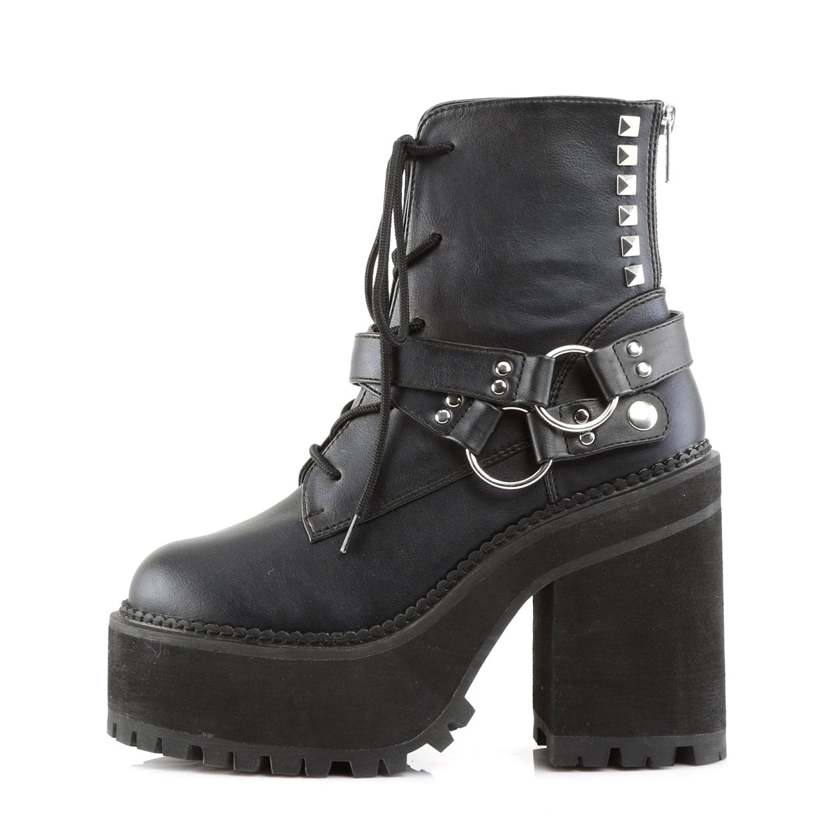 ASSAULT-101 Alternative Footwear Demoniacult Women's Ankle Boots Black Vegan Leather