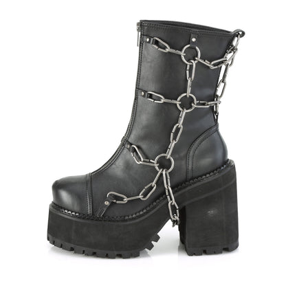 assault 55 alternative footwear Demonia SKA womens ankle boots blk vegan leather