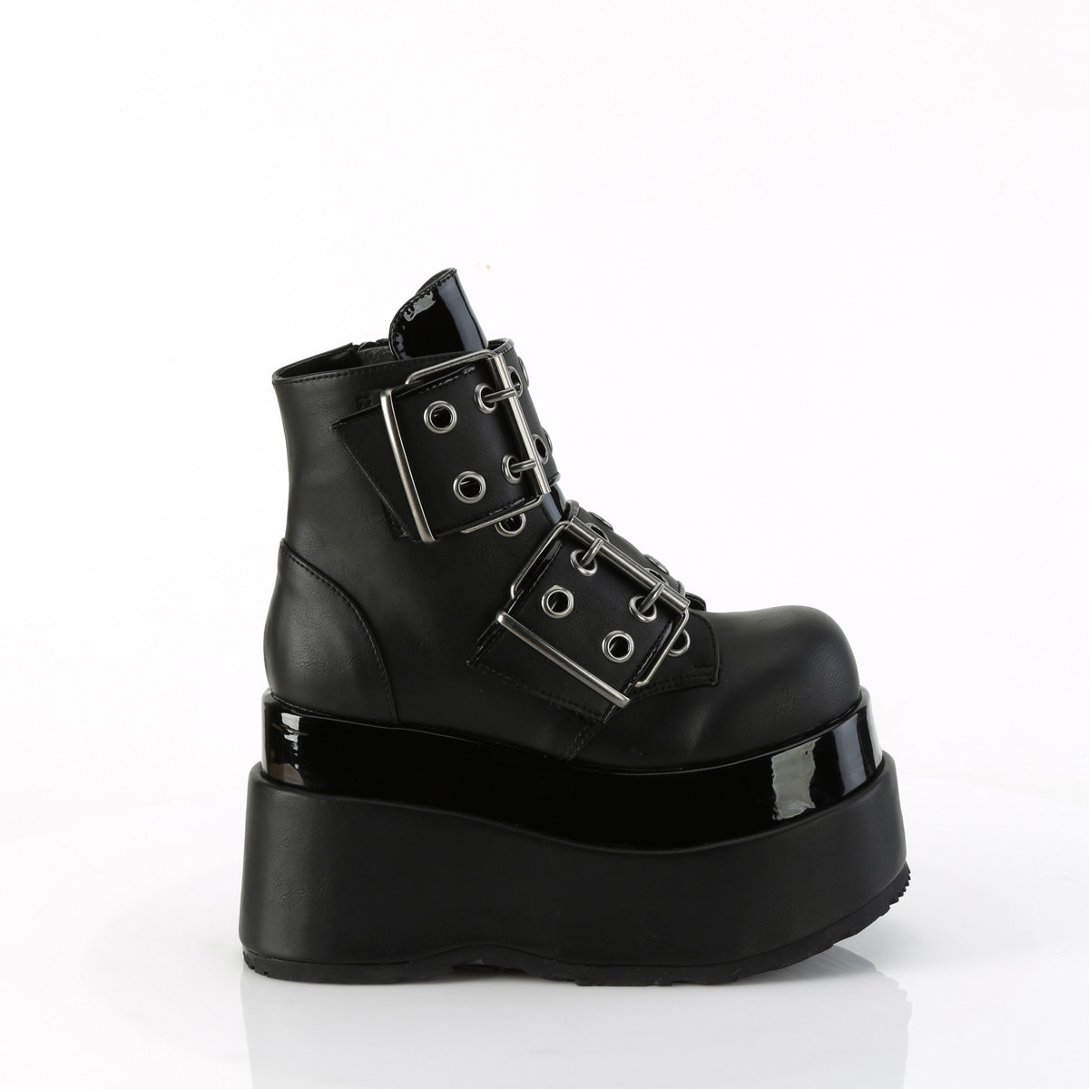 BEAR-104 Demonia Black Vegan Leather Women's Ankle Boots [Demonia Cult Alternative Footwear]