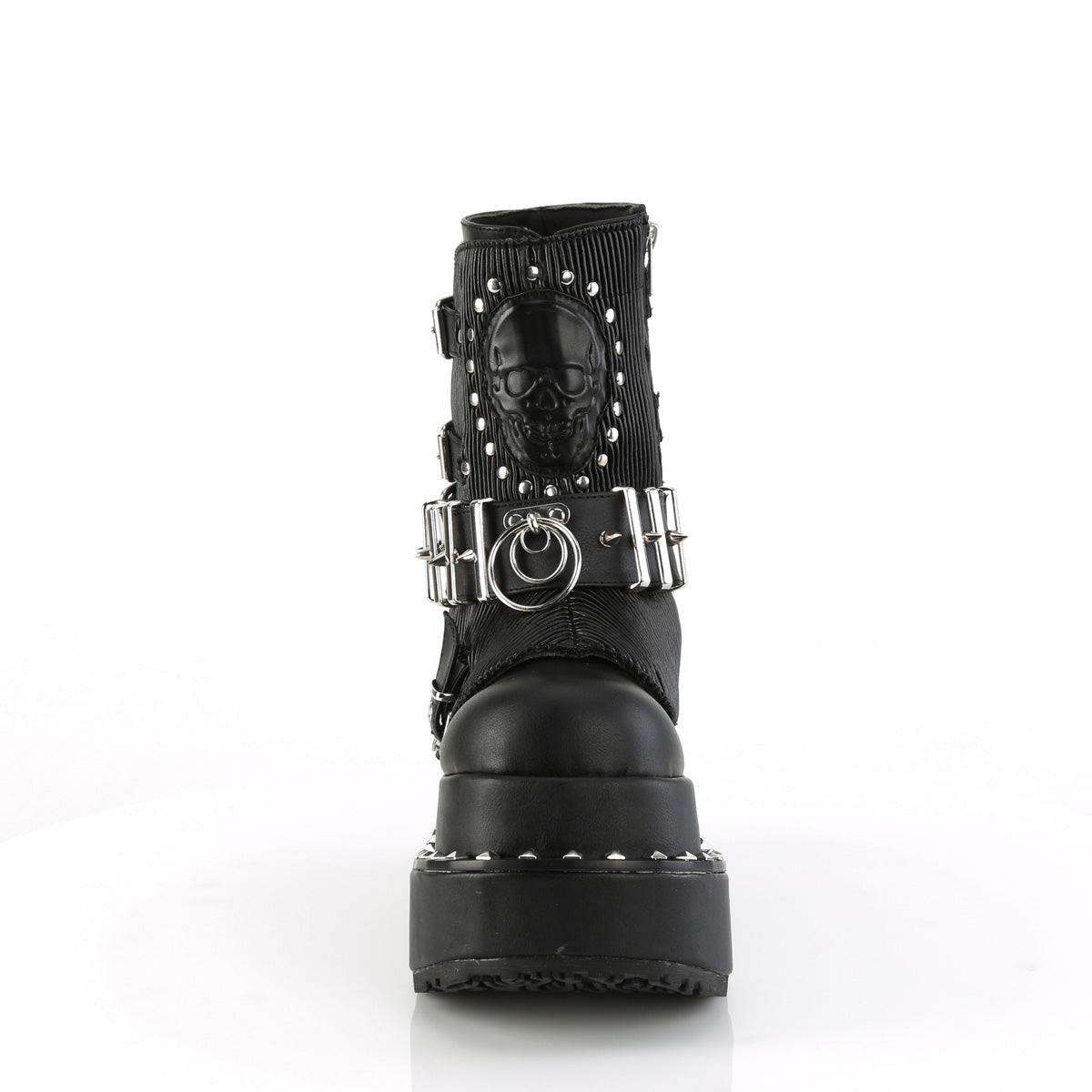 BEAR-150 Demonia Black Vegan Leather Women's Ankle Boots [Demonia Cult Alternative Footwear]