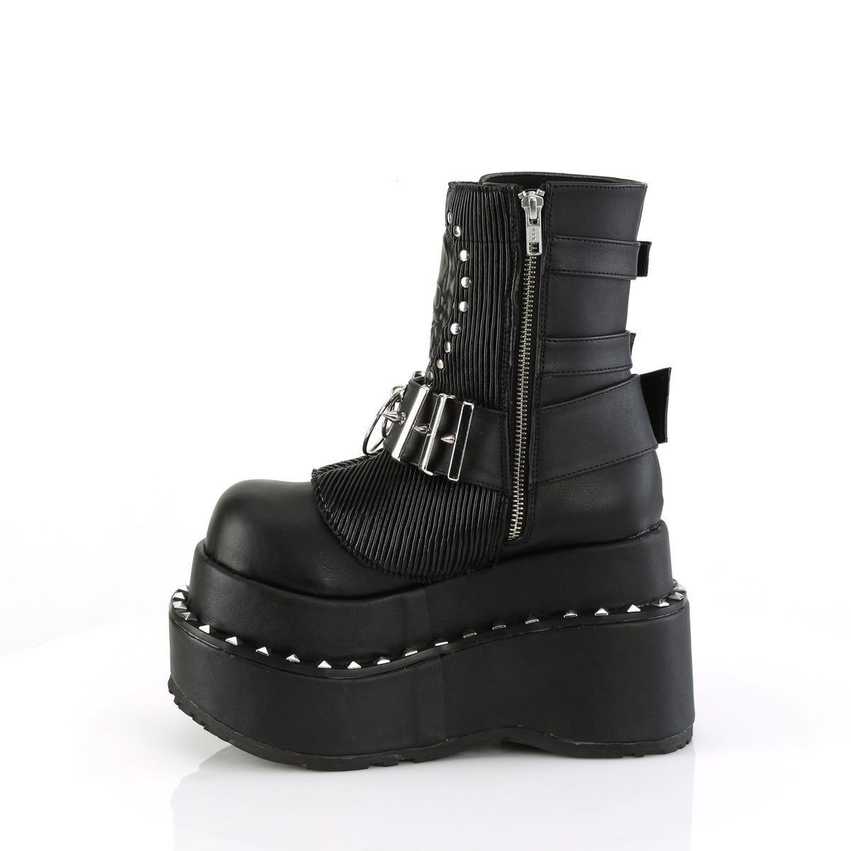 BEAR-150 Demonia Black Vegan Leather Women's Ankle Boots [Demonia Cult Alternative Footwear]