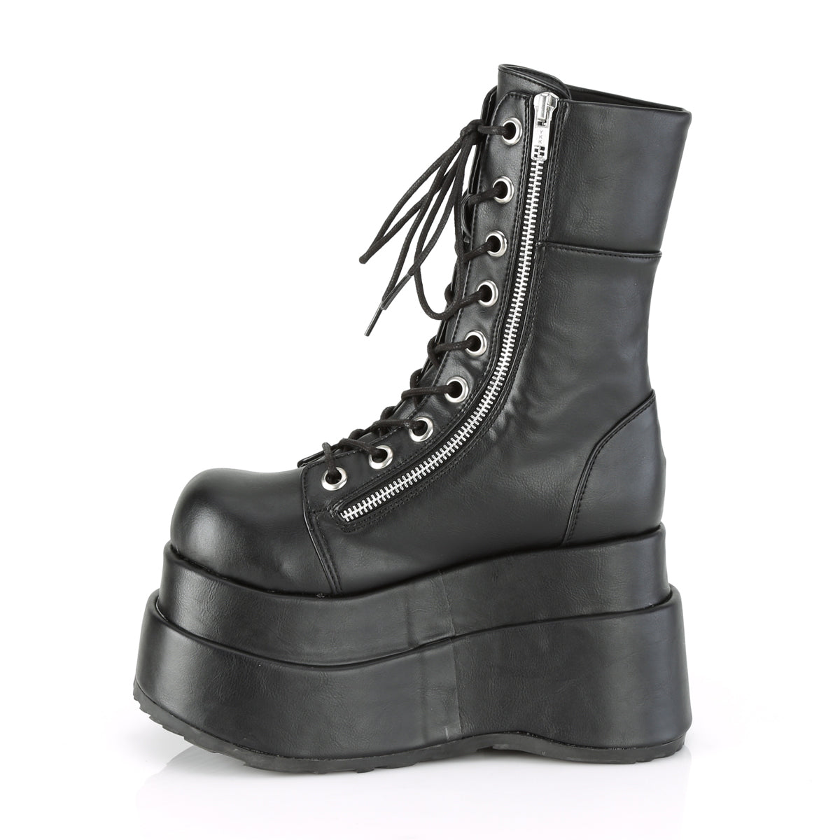 BEAR-265 Demonia Black Vegan Leather Women's Mid-Calf & Knee High Boots [Demonia Cult Alternative Footwear]