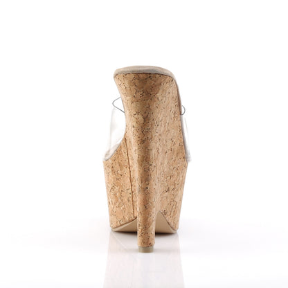 BEAU-601 Pleaser Clear/Tan Sexy Platform Shoes (Pole Dancing Heels)