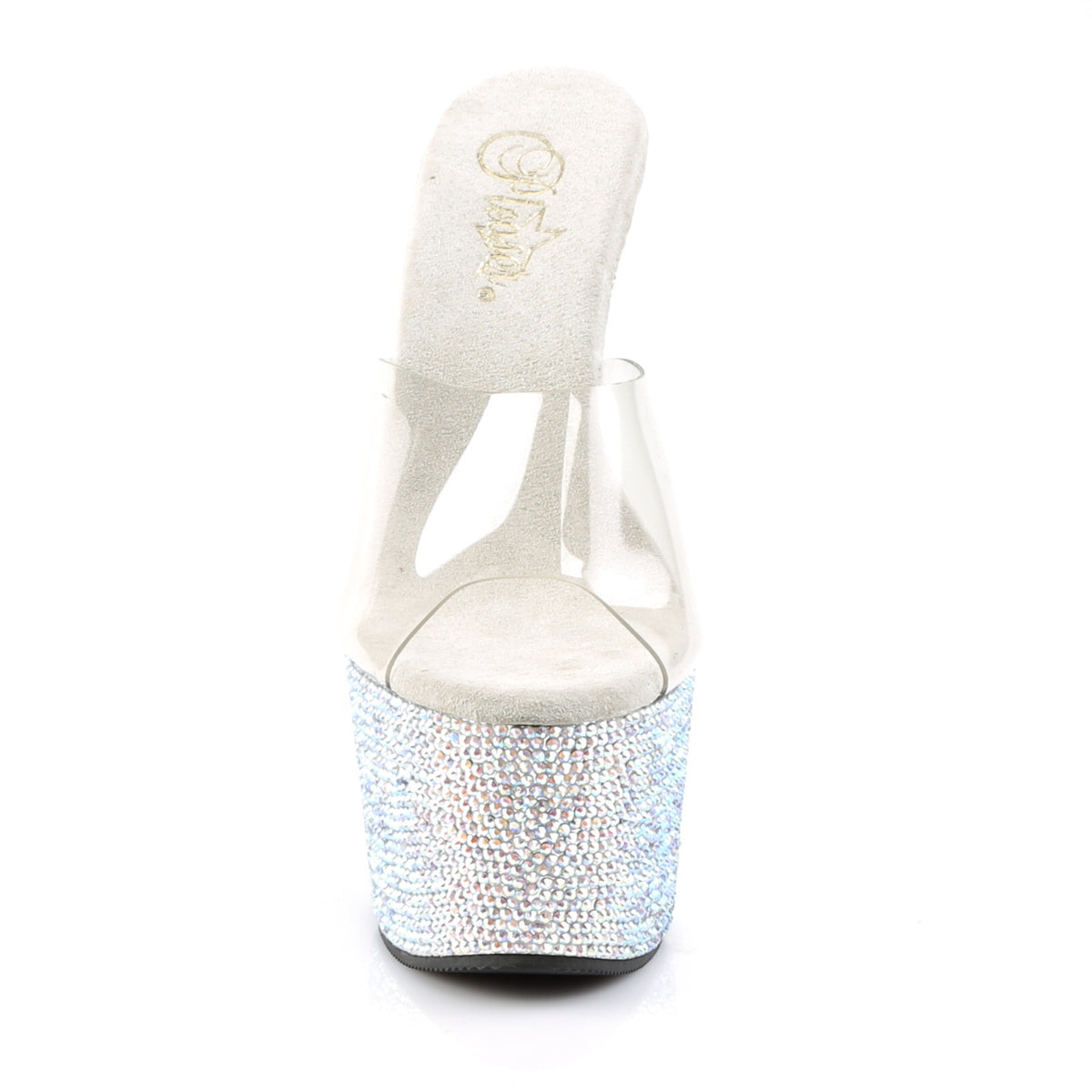 BEJEWELED-701DM Pleaser Clear/Silver Multi Rhinestones Platform Shoes [Exotic Dance Shoes]