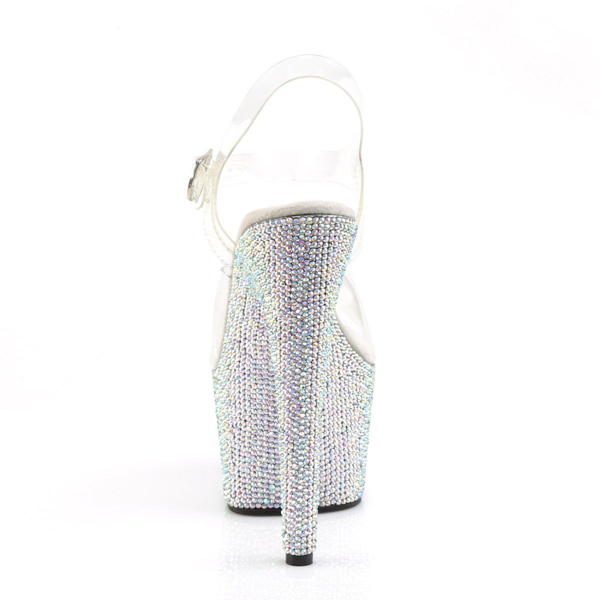 BEJEWELED-708DM Pleaser Clear/Silver Multi Rhinestones Platform Shoes [Exotic Dance Shoes]