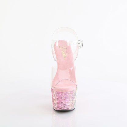 BEJEWELED-708RRS Pleaser Clear/Baby Pink Sexy Platform Shoes (Pole Dancing Heels)