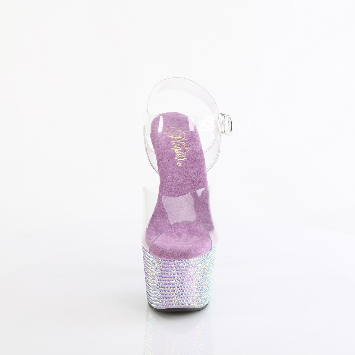 BEJEWELED-708RRS Pleaser Clear/Lavender Rhinestones Platform Shoes [Exotic Dance Shoes]