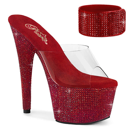 bejeweled 712rs pleaser stripper shoes clr ruby red rs
