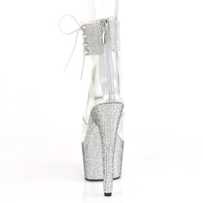 BEJEWELED-724RS Pleaser Clear/Silver Sexy Platform Shoes (Pole Dancing Heels)