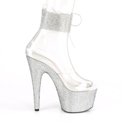BEJEWELED-724RS Pleaser Clear/Silver Sexy Platform Shoes (Pole Dancing Heels)