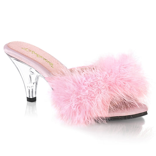 BELLE-301F Exotic Dancing Fabulicious Shoes B. Pink Pu-Fur/Clr