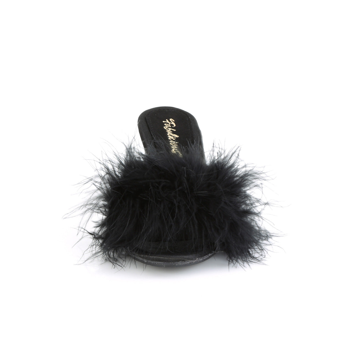 BELLE-301F Fabulicious Black Pu-Fur/Clear Shoes [Sexy Shoes]