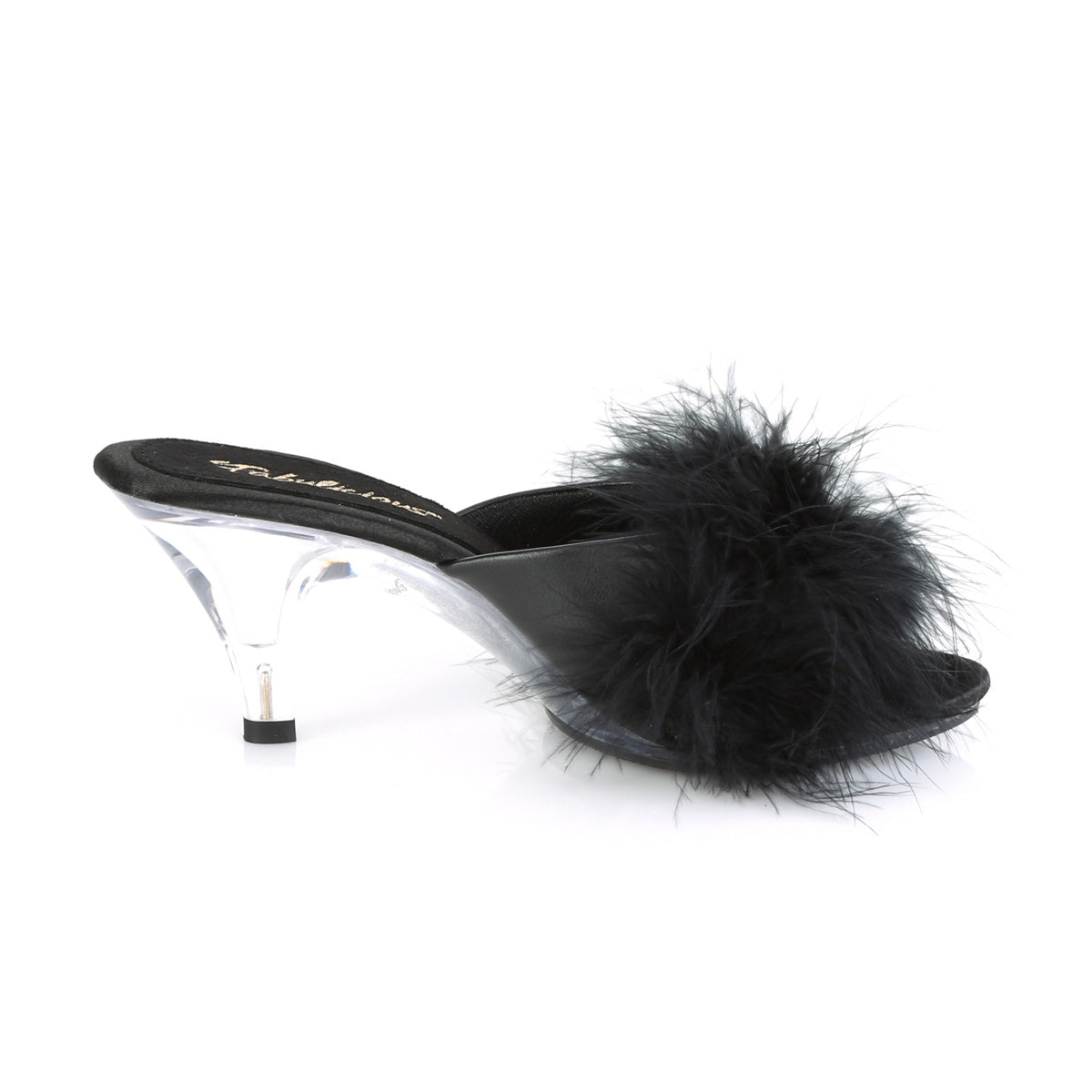 BELLE-301F Fabulicious Black Pu-Fur/Clear Shoes [Sexy Shoes]
