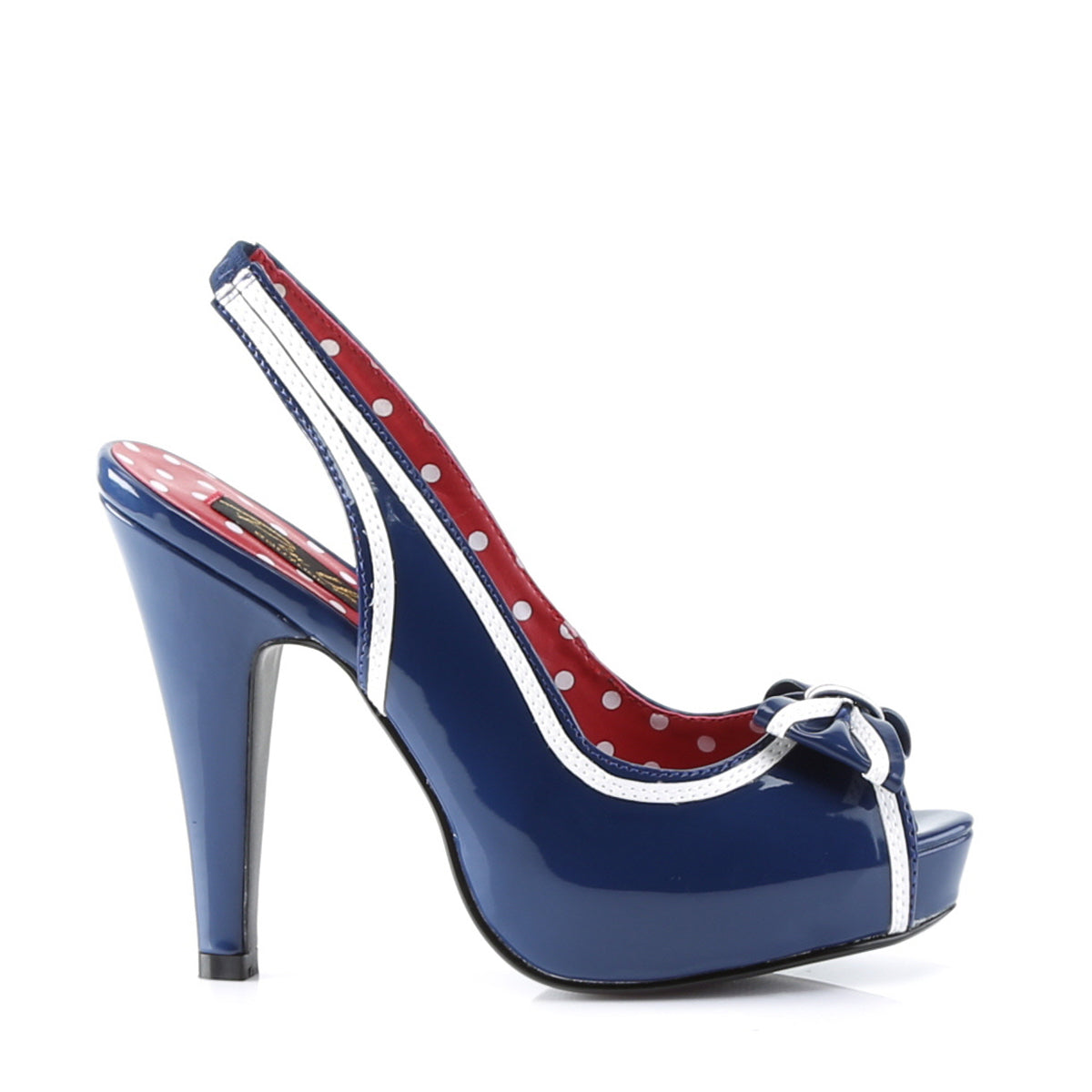 BETTIE-05 Pin Up Couture Navy Blue Patent Platforms [Retro Glamour Shoes]